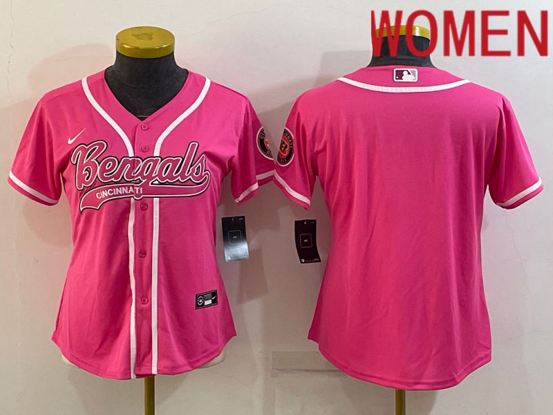 Women Cincinnati Bengals Blank Pink 2022 Nike Co branded NFL Jerseys